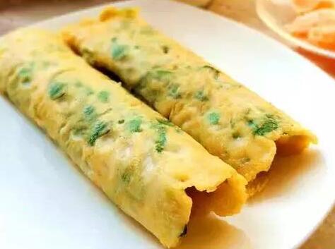 香菜雞蛋餅食材